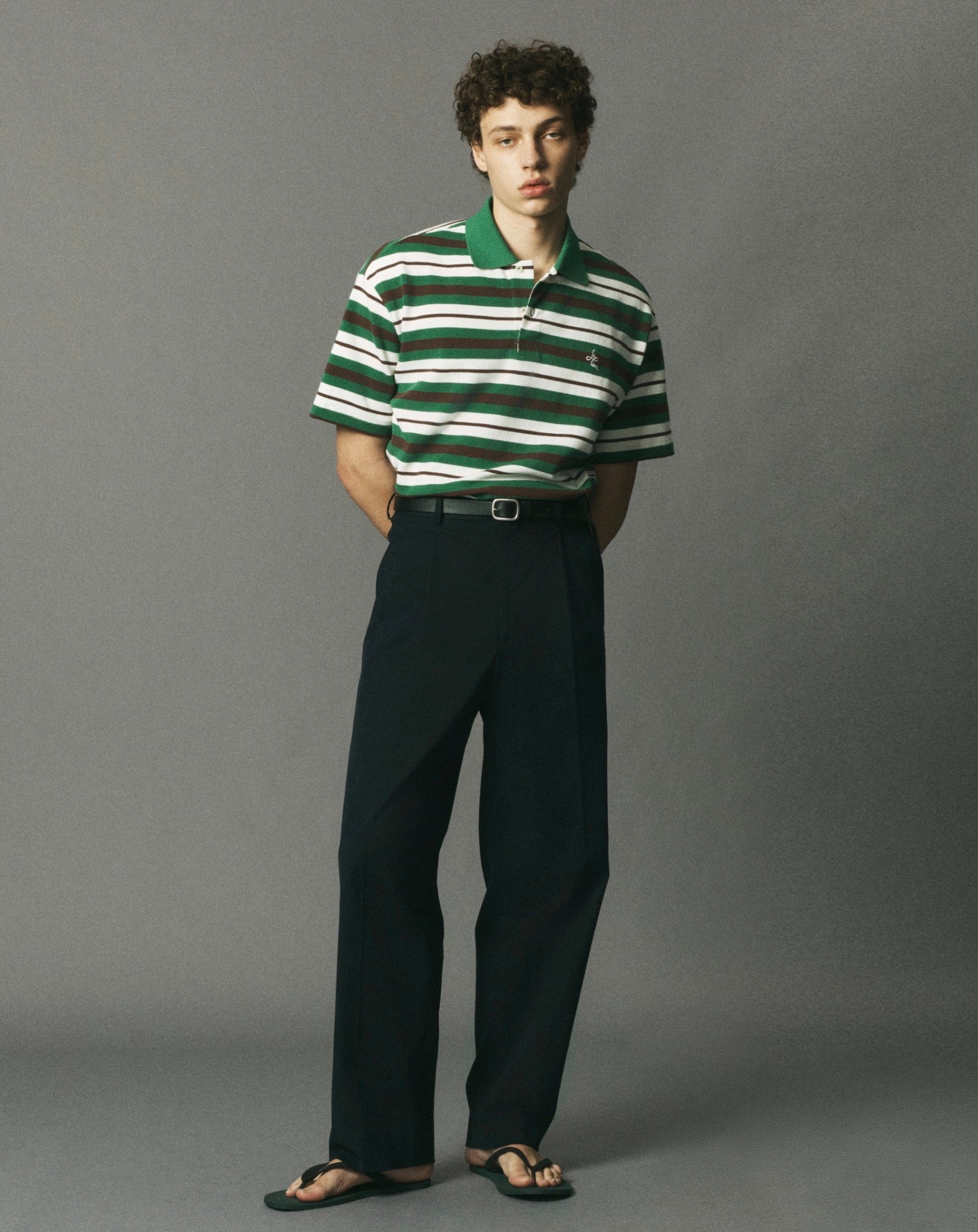 Green Multi Striped Polo