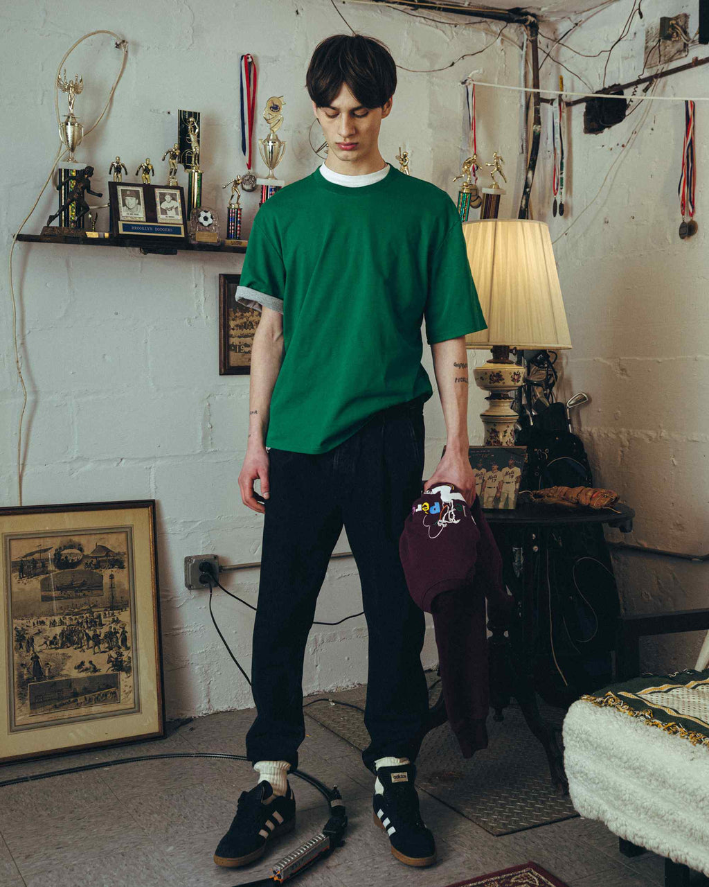 le PÈRE Emerald Green Double Sleeve Tee - Outfit