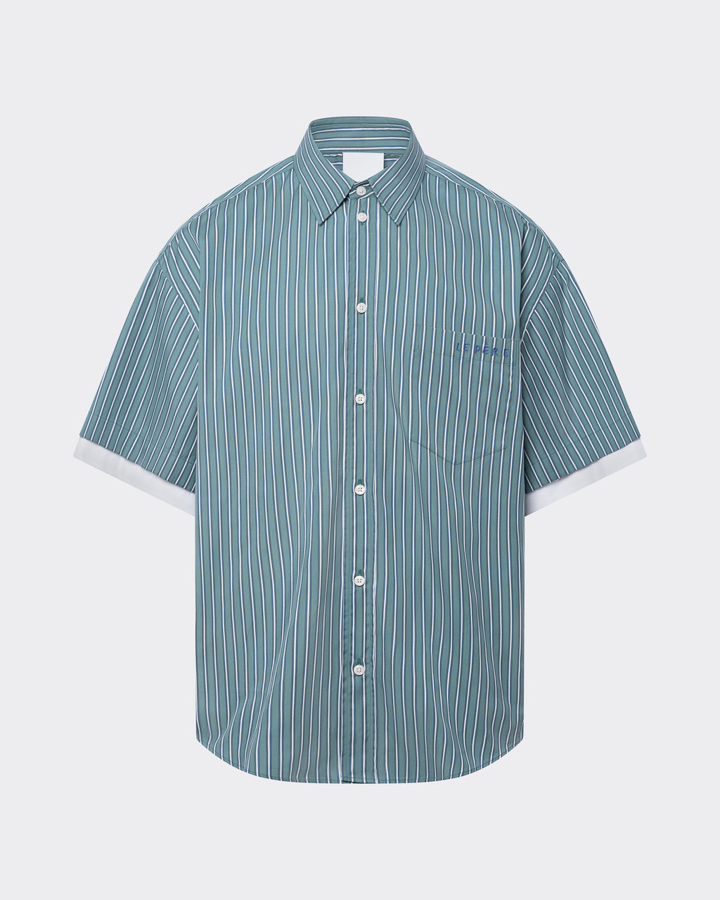 Office Green Double Short Sleeve Button Down
