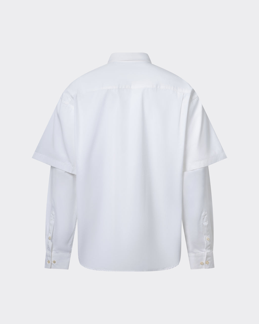 le PÈRE White Double Sleeve Button Down - Back