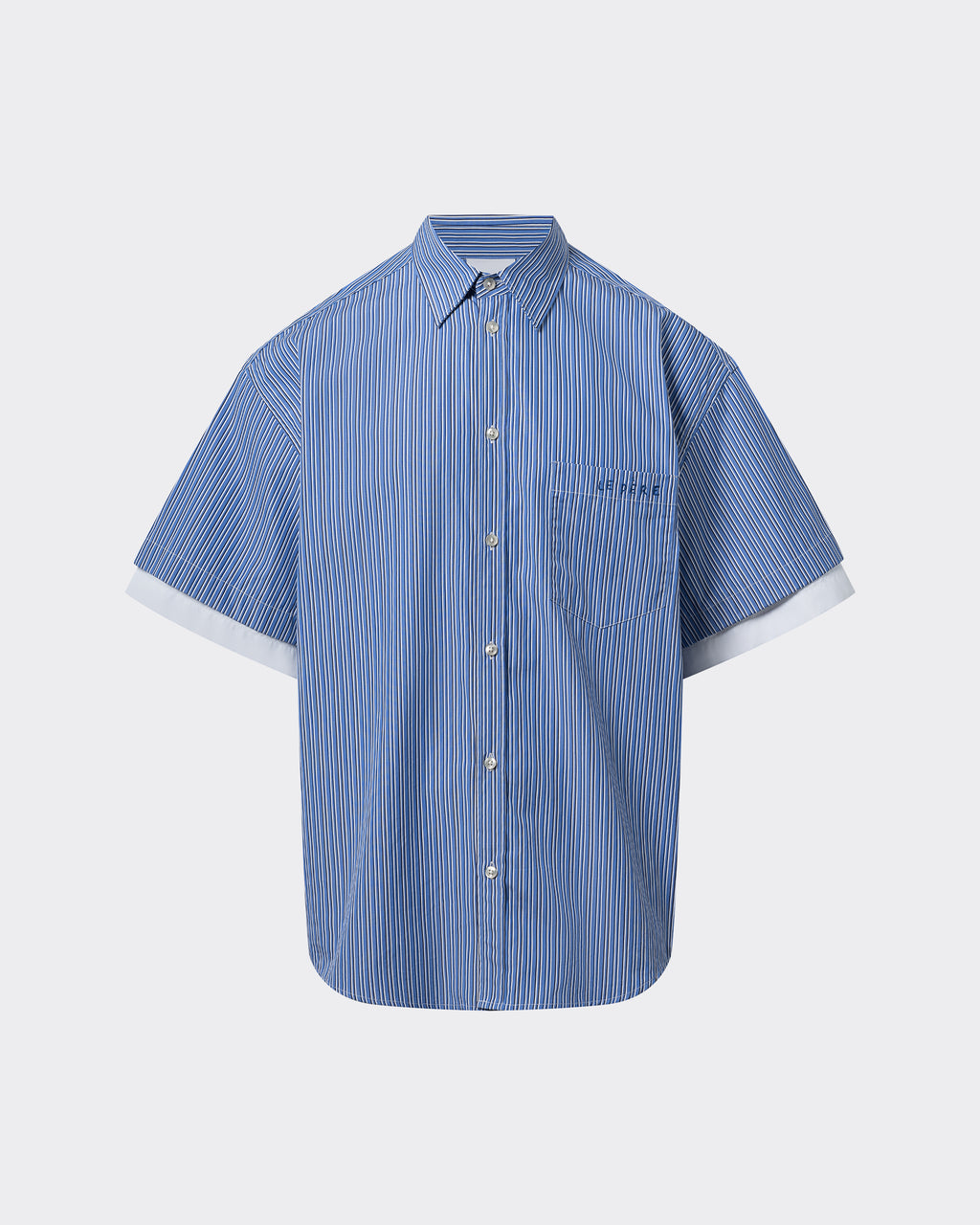 Double Short Sleeve Button Down