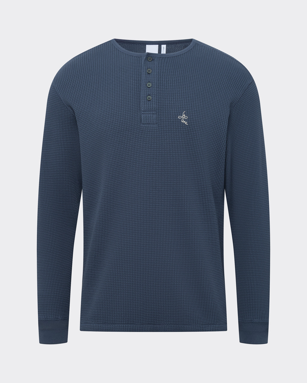 Long-sleeve Waffle Henley