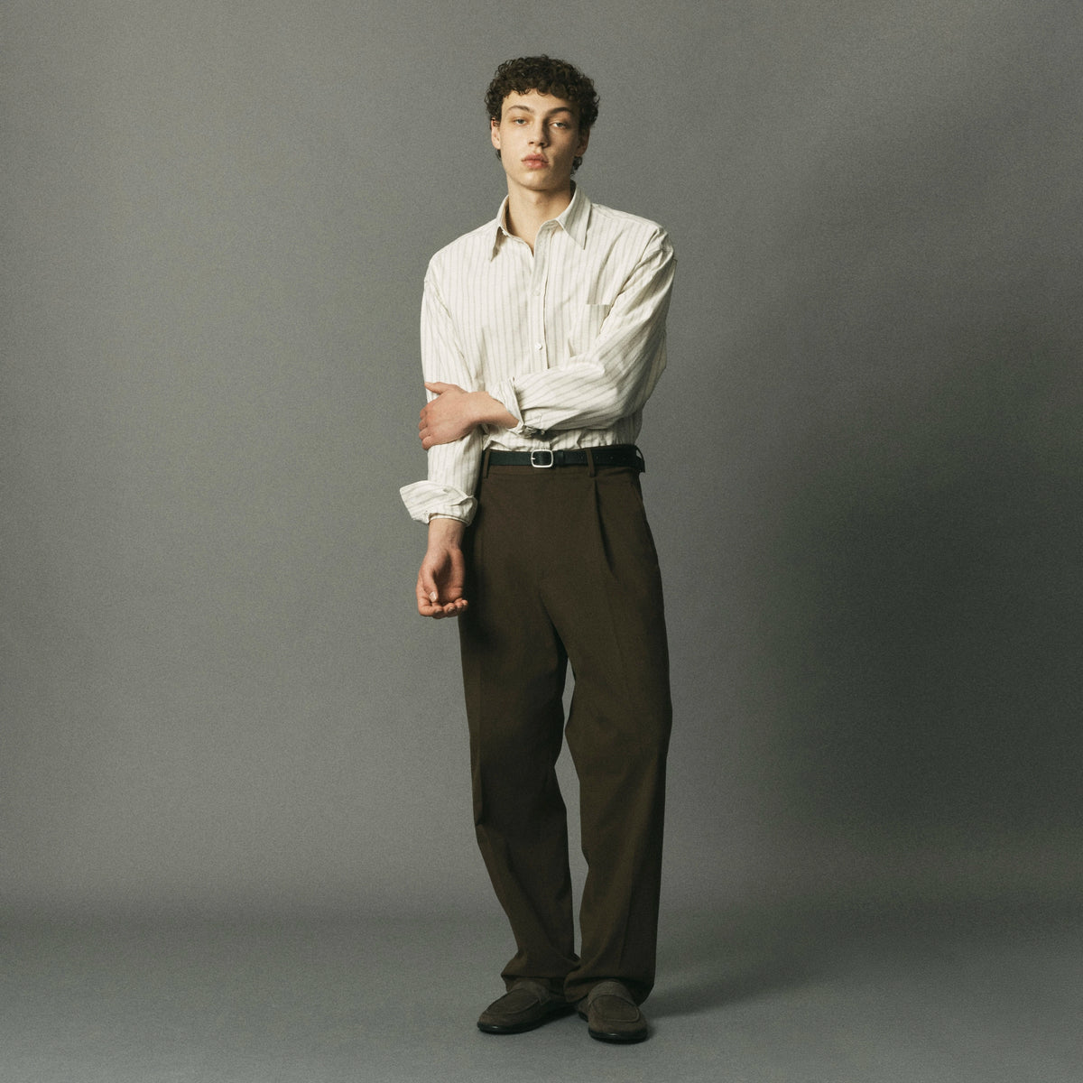 Brushed Cotton Pleated Trouser image