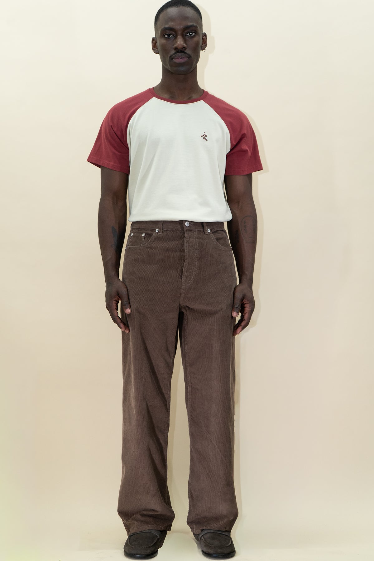 Wide leg corduroy pants image