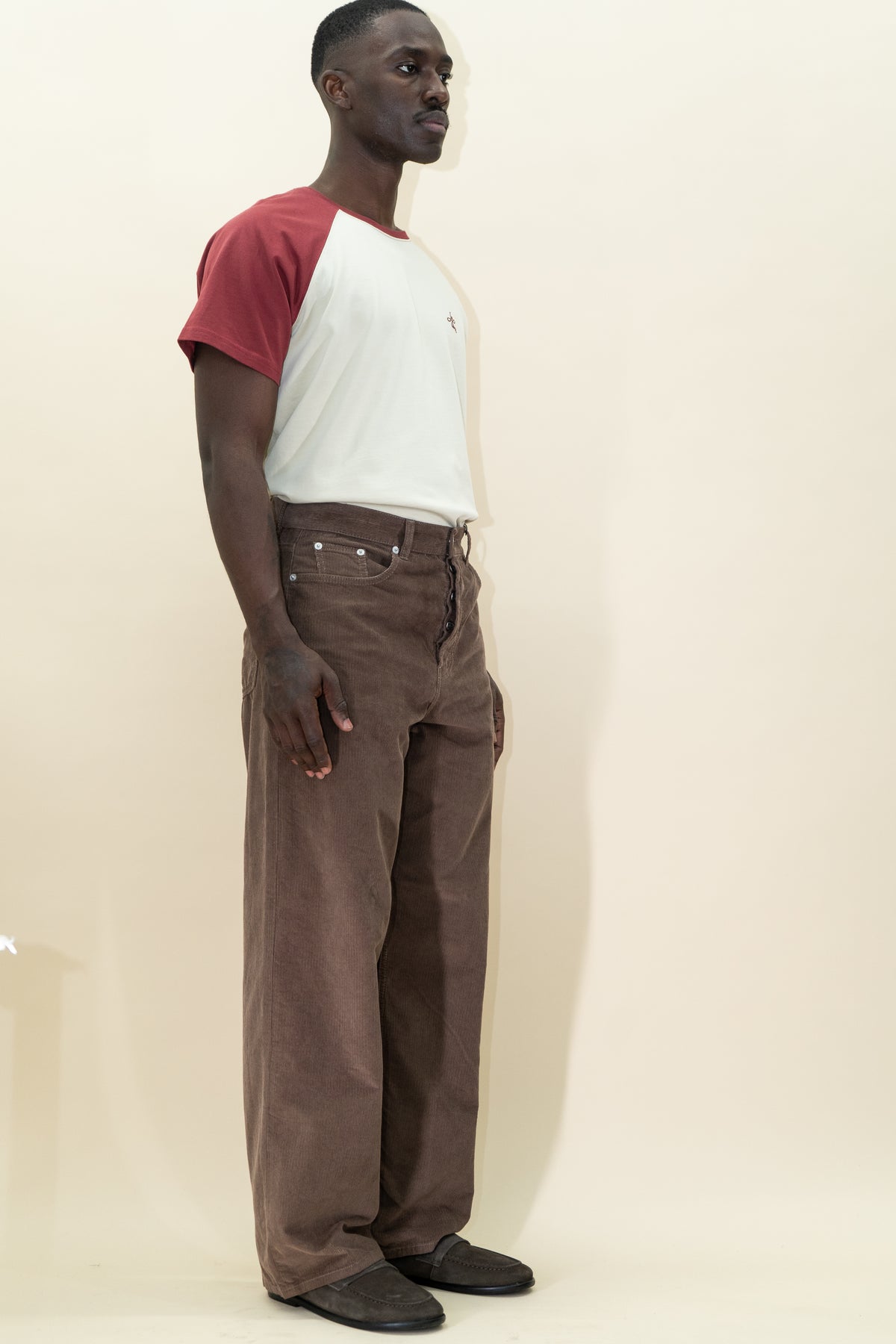 Wide leg corduroy pants image