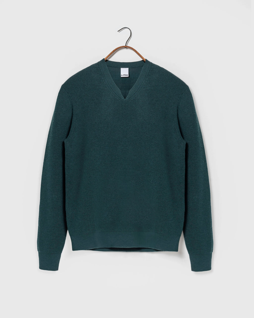 le PÈRE Double V-Neck Sweater Green - Front