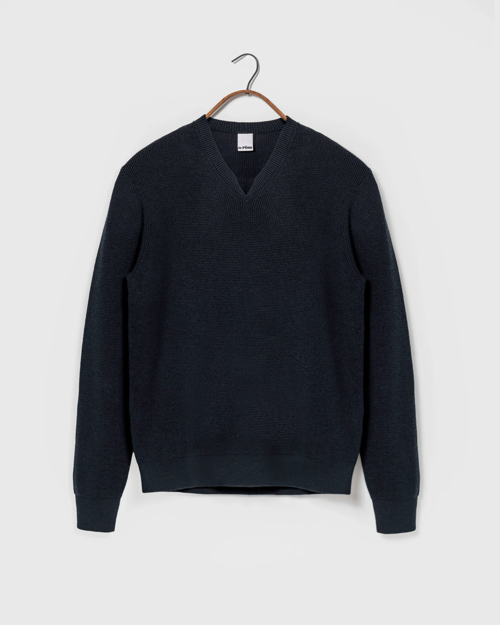le PÈRE Double V-Neck Sweater Navy - Front