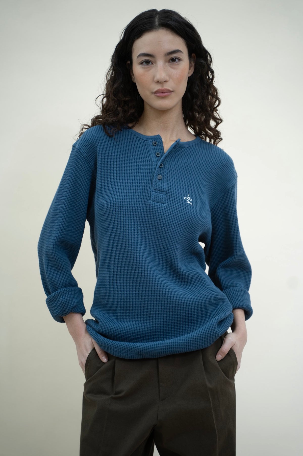 Long-sleeve Waffle Henley image