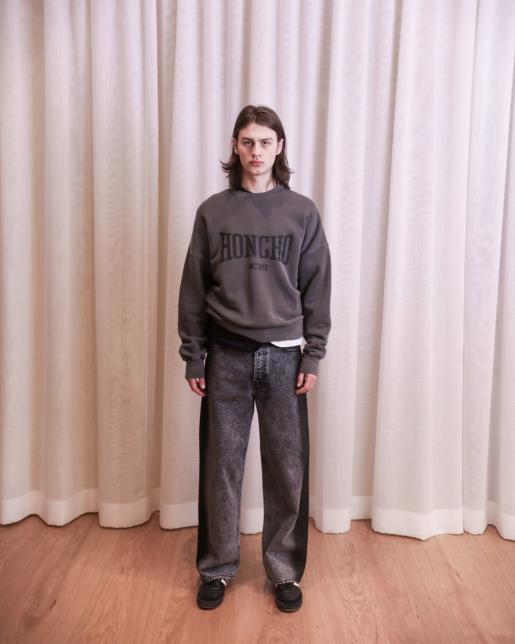 Honcho Sweatshirt in grey on model photo
