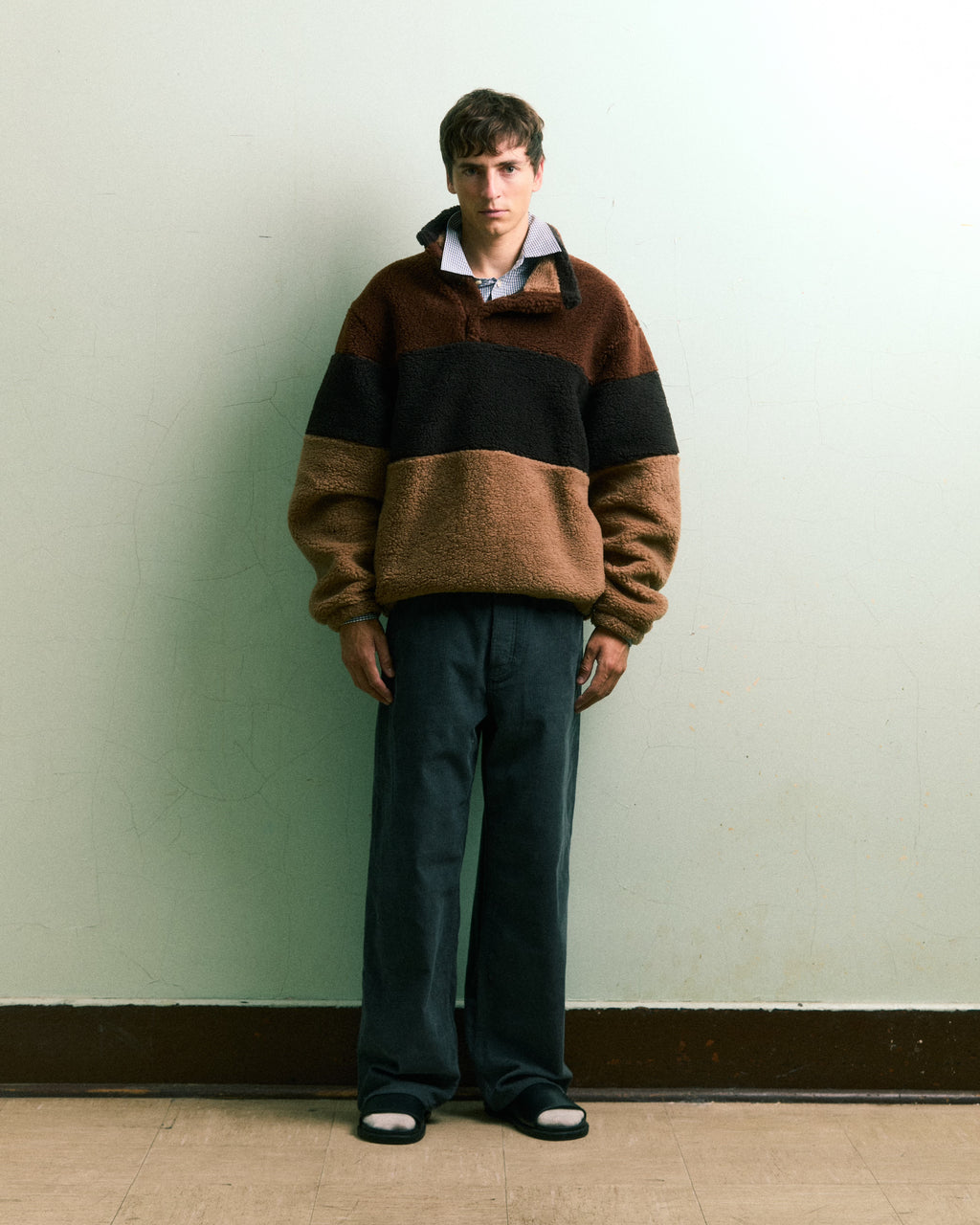 Striped Sherpa Pullover