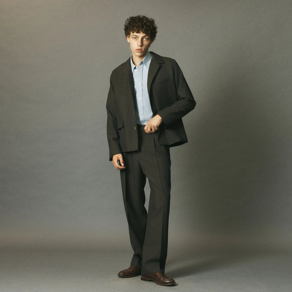 Double Pleated Pants Brown
