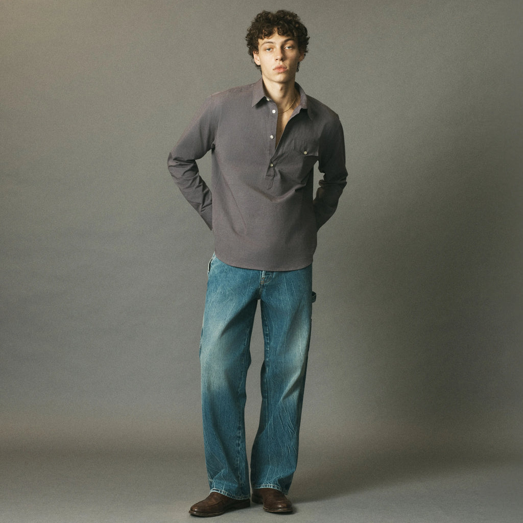 Pop-Over Buttondown Eggplant
