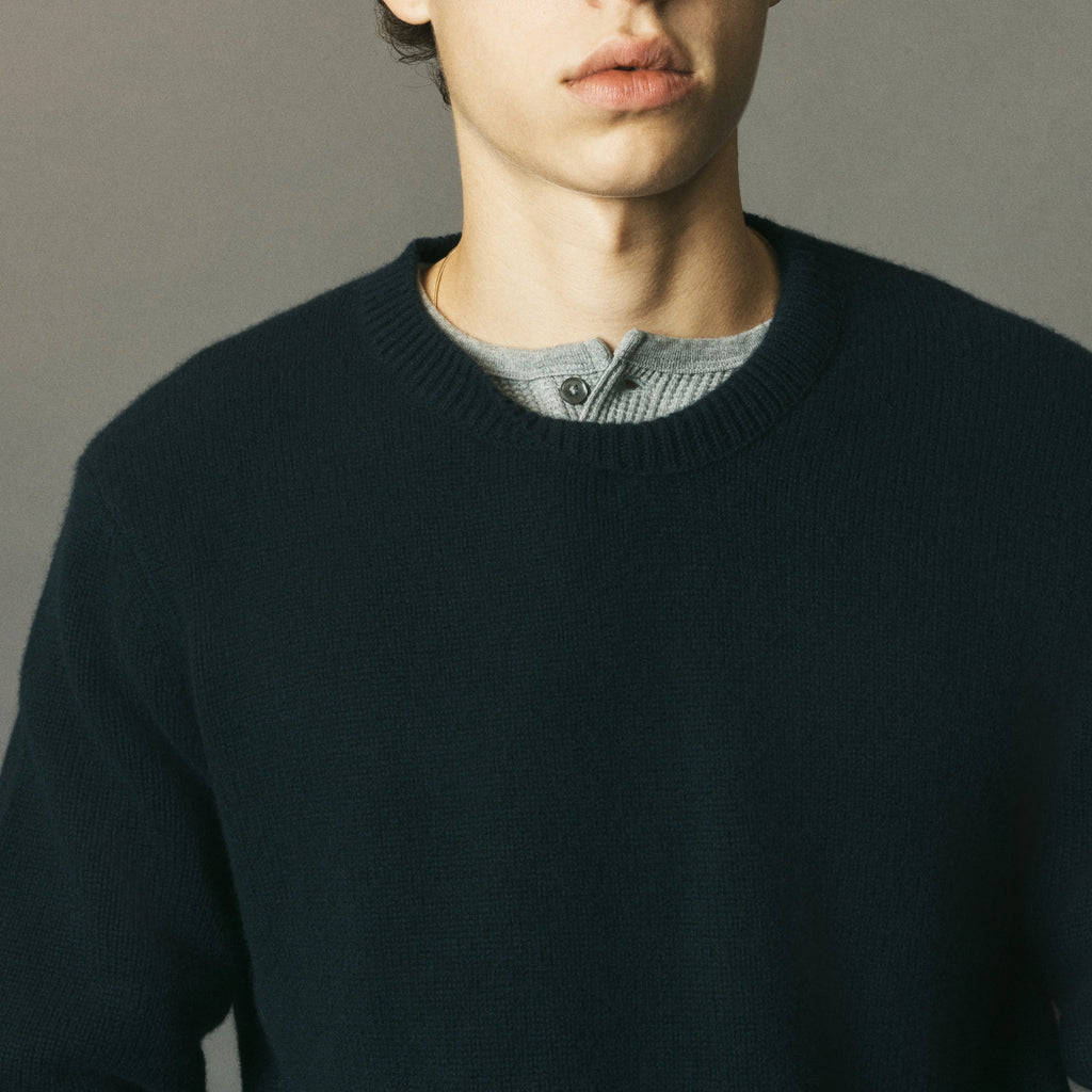 Twisted Cashmere Sweater Navy