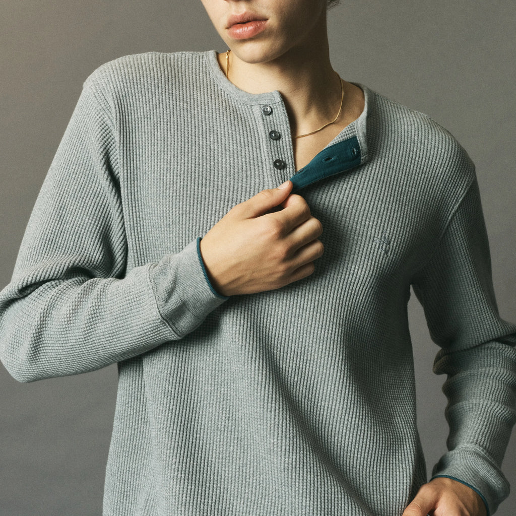 Waffle Henley Grey