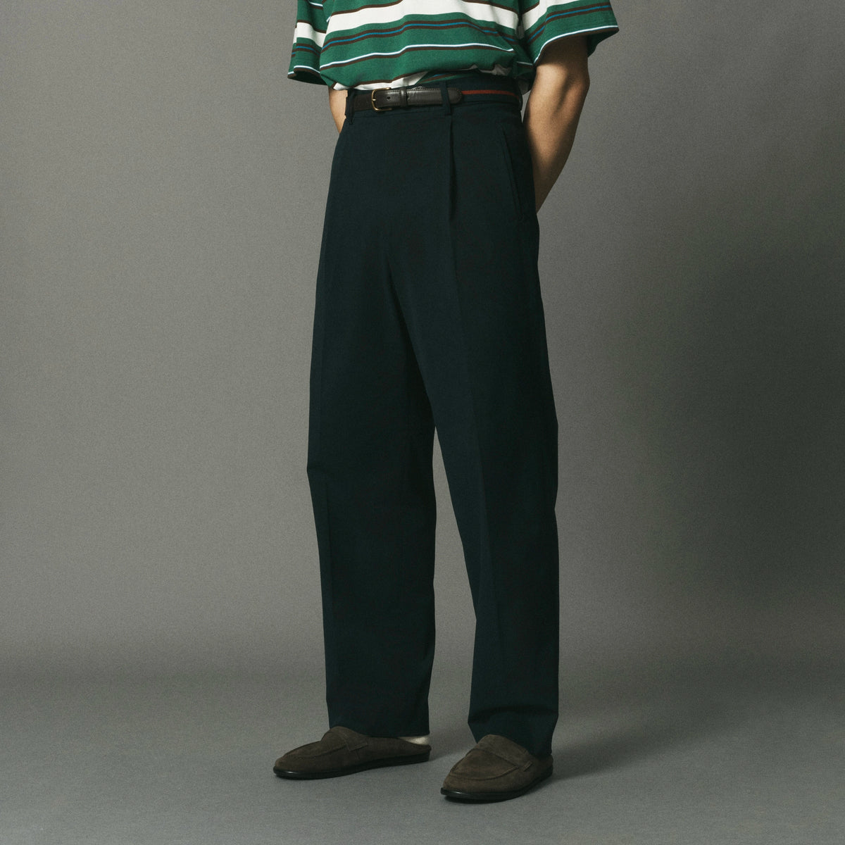Brushed Cotton Pleated Trouser image