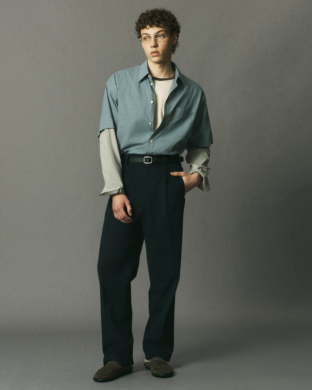 Brushed Cotton Pleated Trouser image