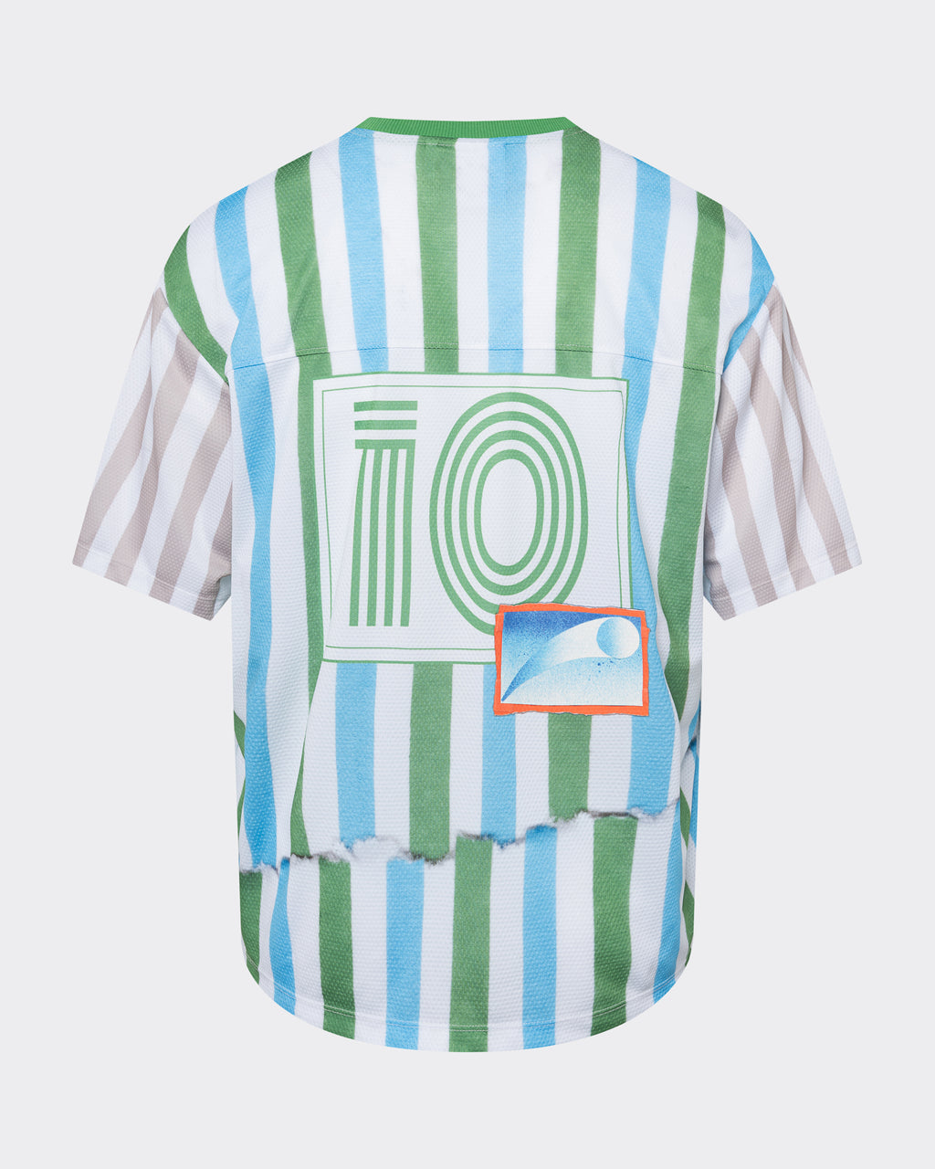 Back view of LPFC Mesh Top with number 10 and logos