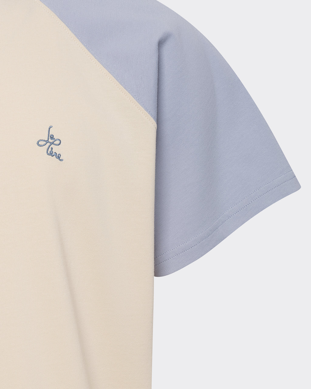 Raglan T-Shirt Blue/grey and Oatmeal detail ecom photo