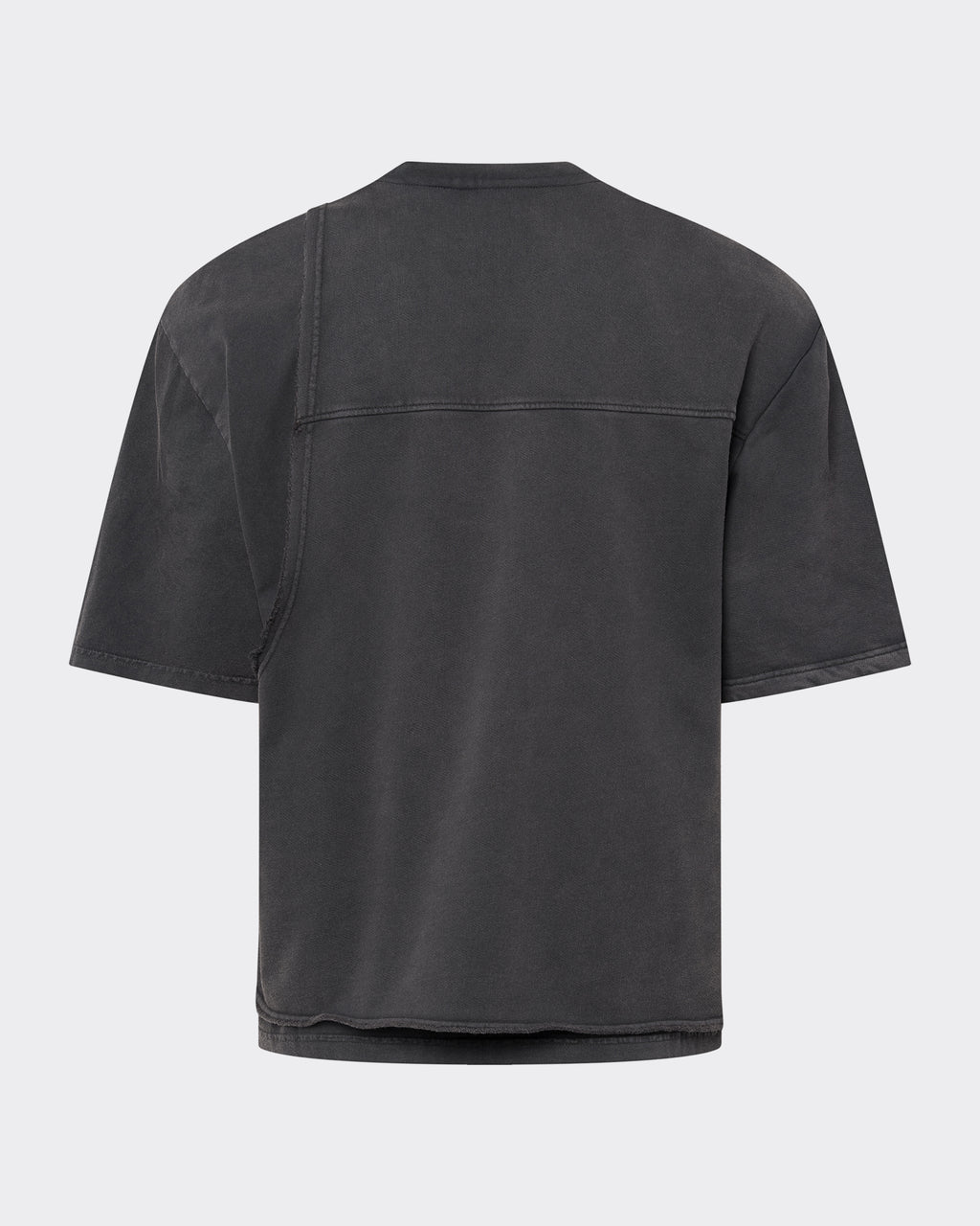 Back view of Torn tee showing double-layer construction