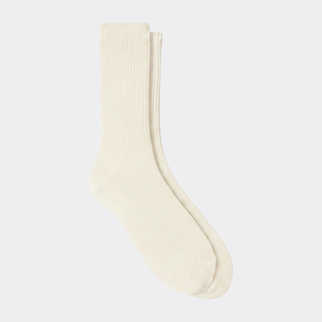 le PÈRE Ecru Cotton Cashmere Socks