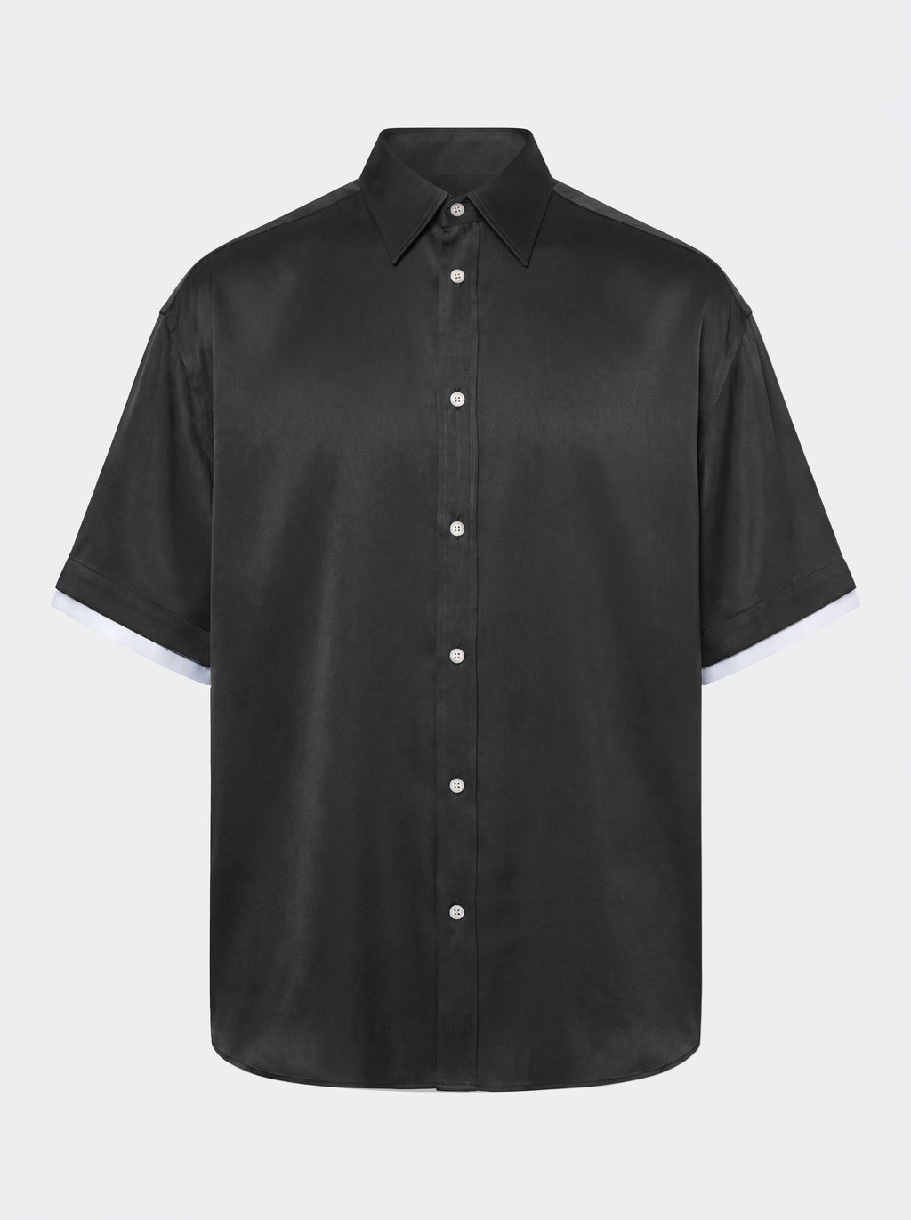 Cupro Double Short Sleeve Shirt Charcoal