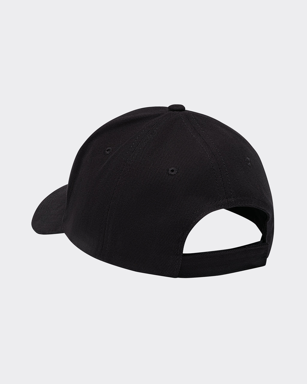 Side view of black cap with le PÈRE embroidery
