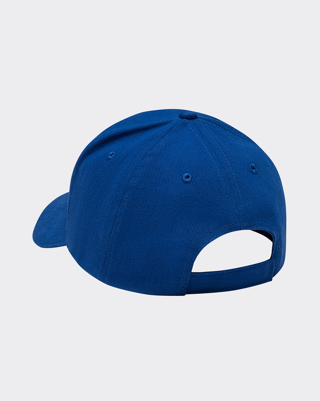 Side view of blue cap with le PÈRE embroidery