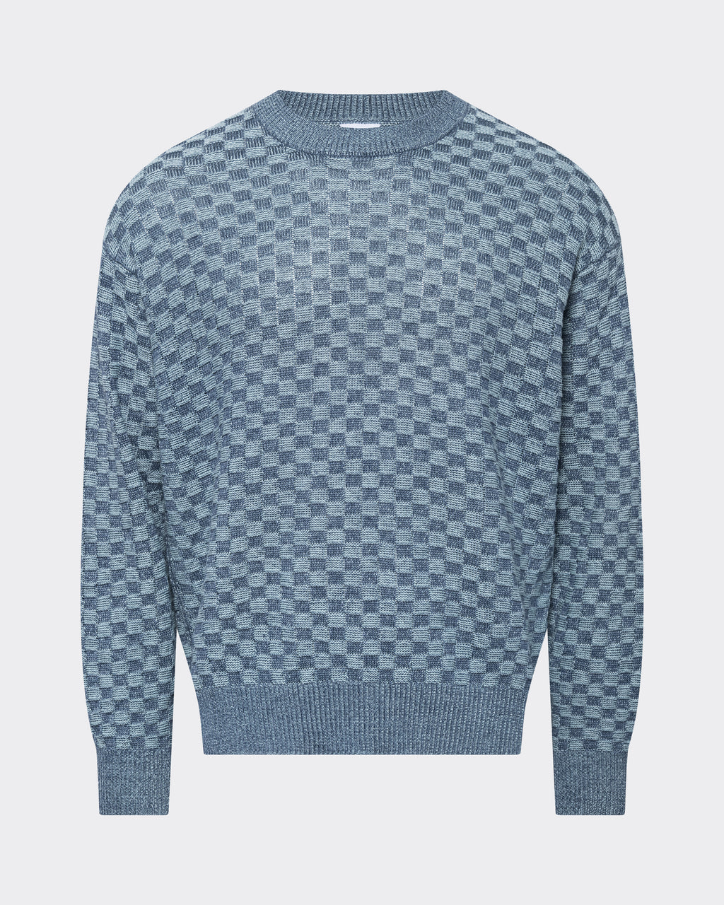 LE PÈRE basketweave crewneck sweater — front view on neutral background