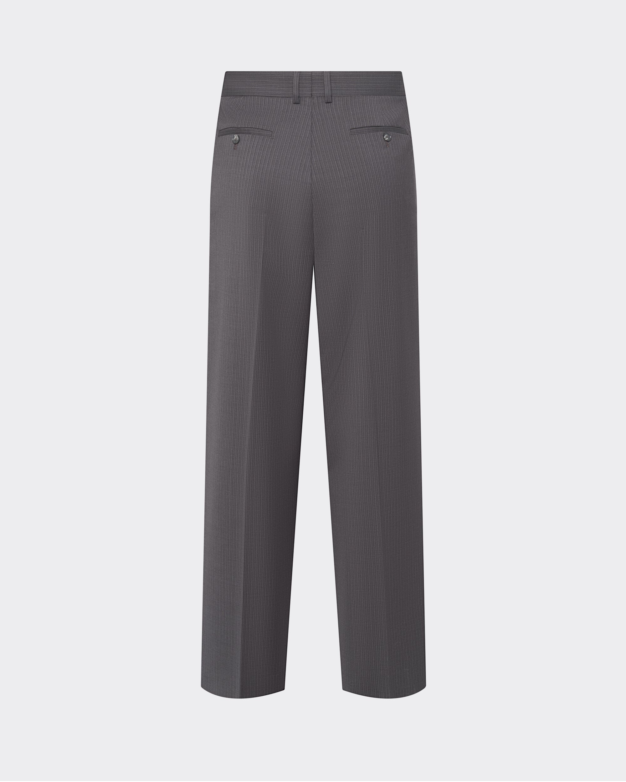 Grey Stripe Tailored Pleated Trouser