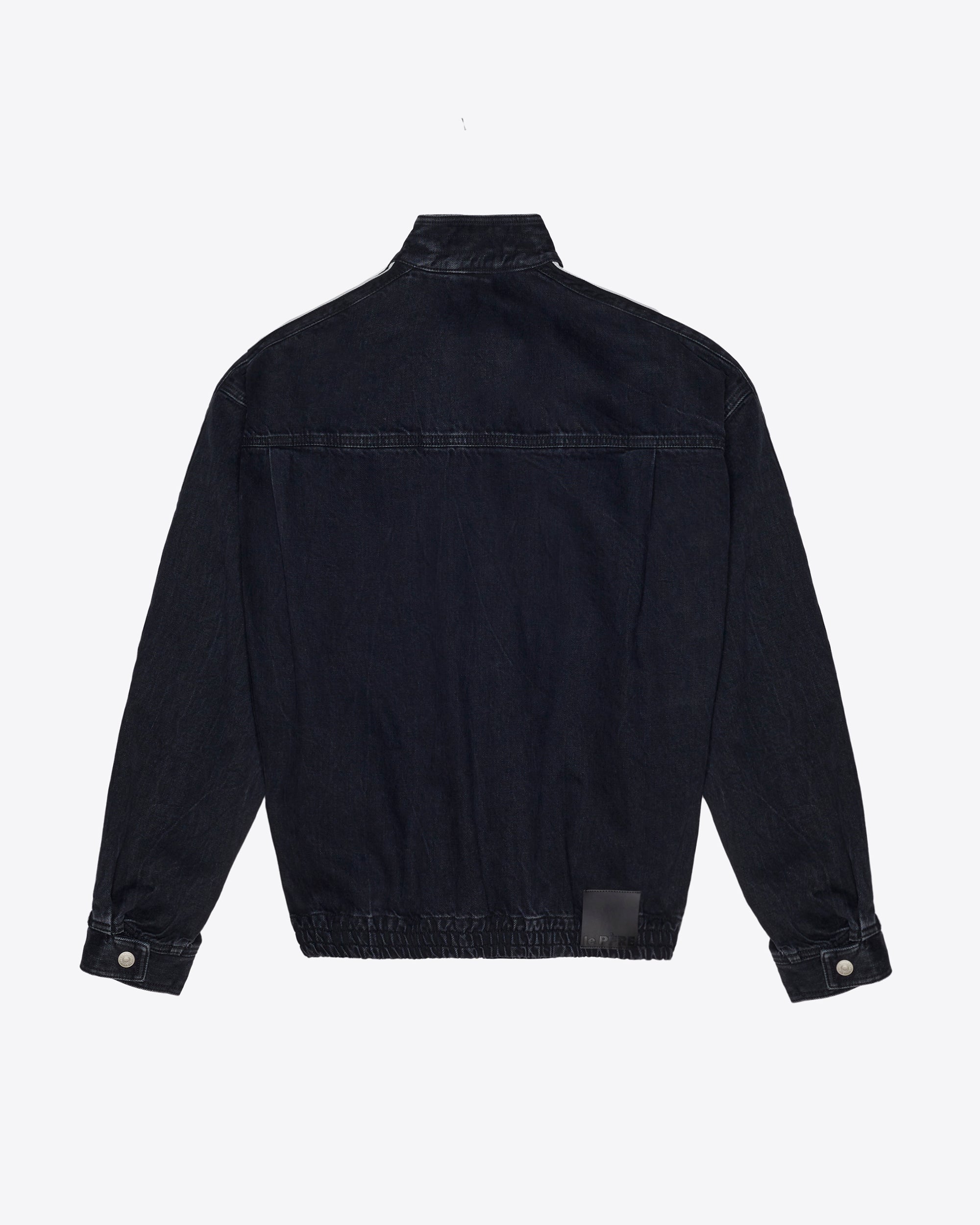 Black denim jacket with design cheap on the back